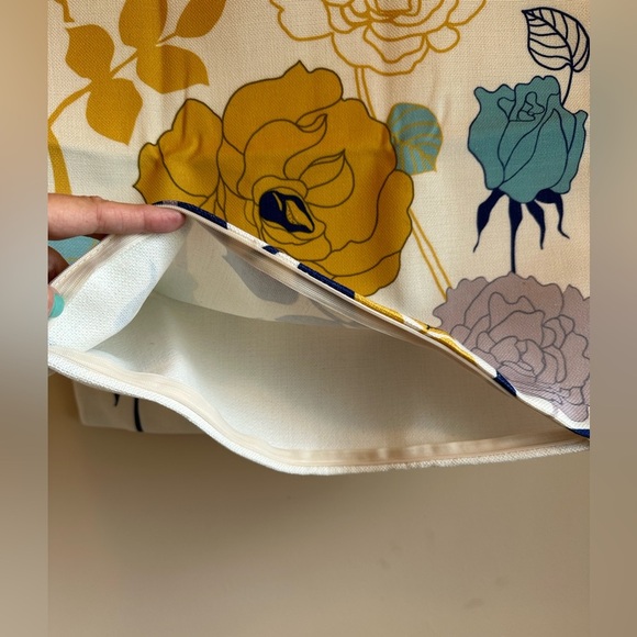 Floral Spring Summer Pillow Covers Approx 20”x20” Set Of 2 Zipper Closure New - Picture 4 of 9
